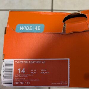 Nike T-Lite VIII Mens Size 14  4E Leather Training Shoe White/Black Sneakers